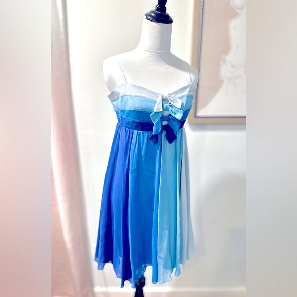Rare 2008 Betsey Johnson OAK PP sample ombre blue woven silk babydo…